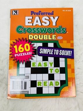 Purferred Easy Crosswords simple to solve Double 160 Puzzle Book